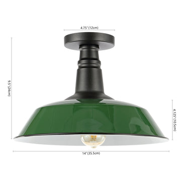 Camila 14" Classic Industrial Indoor/Outdoor Iron LED Semi Flush Mount